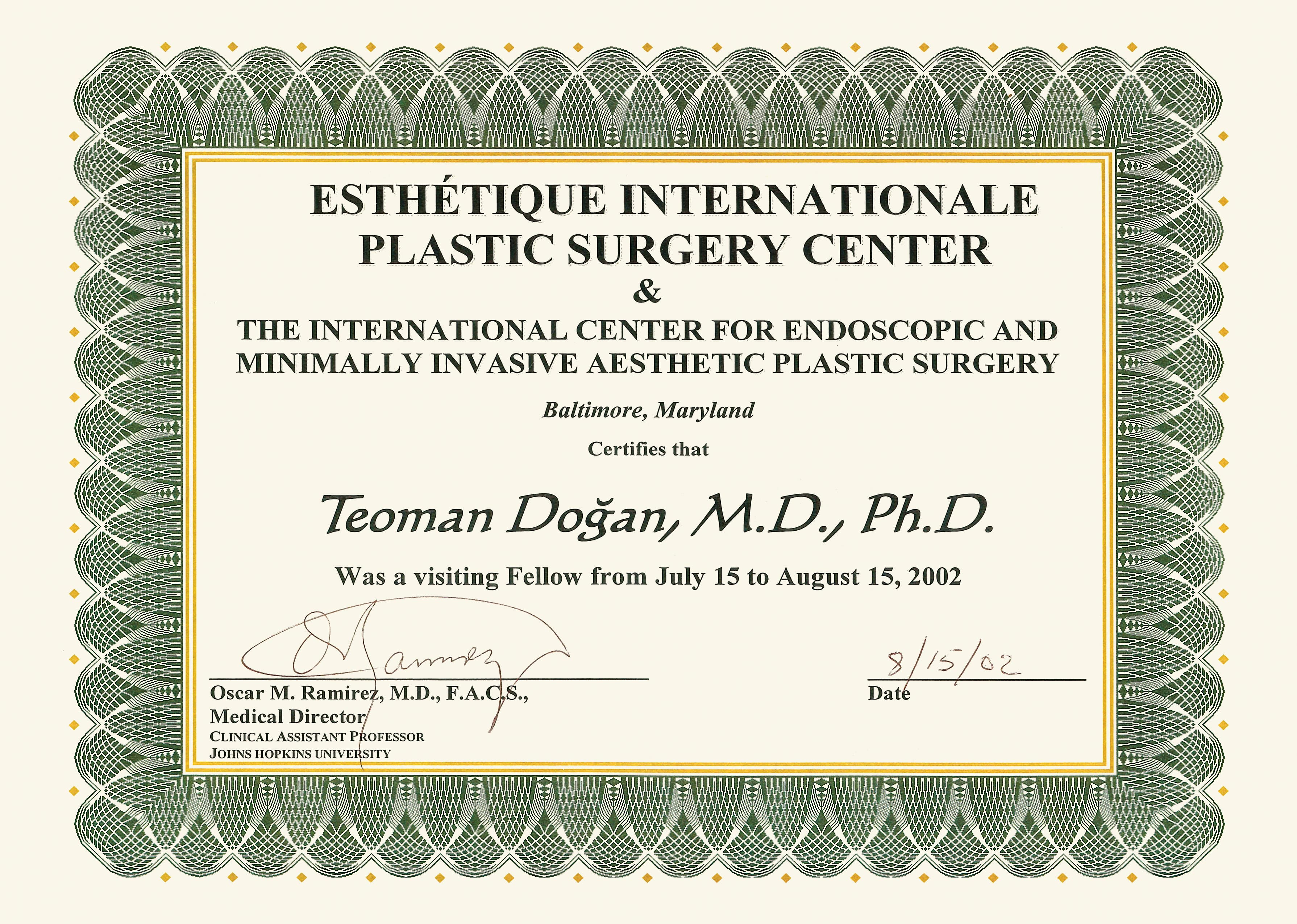 Ramirez Fellow Certificate